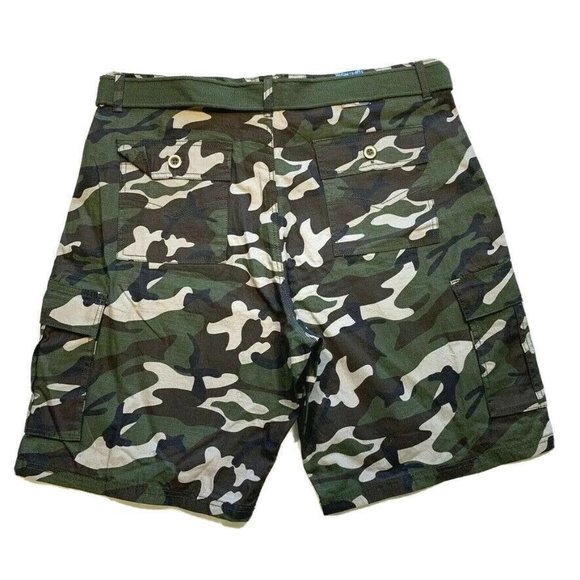 LR Scoop Camo Cargo Shorts Mens 42 Belted Ripstop Camouflage Outdoor Hiking NWT - Picture 2 of 12